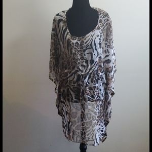 Swimsuit coverup with waist tie